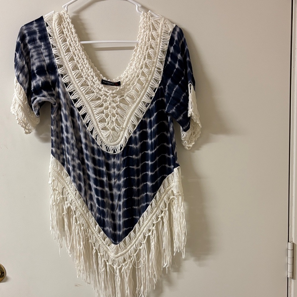 Tie-Dye Fringe Blouse